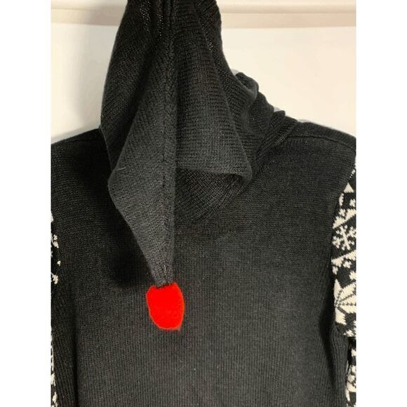 Santa's Favorite Rudolph Knit Hoodie Sweater (or size small sweater dress) - Picture 4 of 8